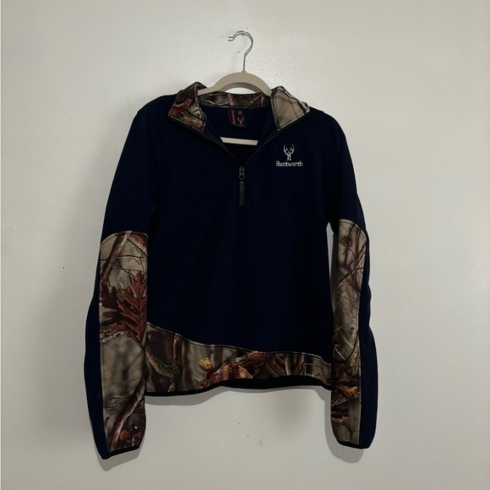 Huntworth Navy and Camouflage Pullover